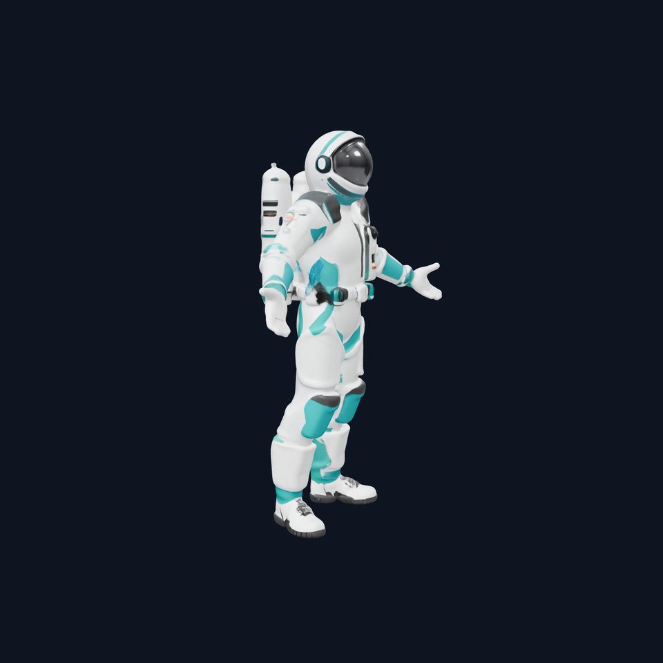 Futuristic Astronaut D Character Model with HighDetail Suit